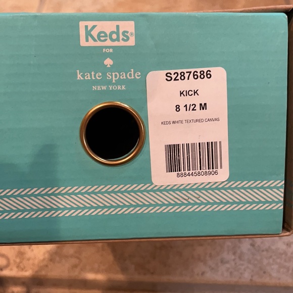 Keds x Kate Spade White Textured Canvas Kick Sneakers - Picture 3 of 3